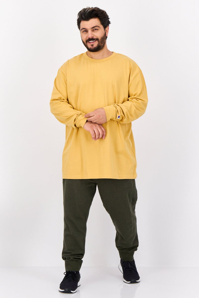 Champion Men Sportswear Fit Embroidered Logo Long Sleeve Sweatshirt, Mustard - Image 4