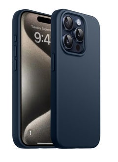 Generic Compatible for iPhone 15 Pro Case 6.1, Slim Liquid Silicone 3 Layers Full Covered Soft Gel Rubber Phone Case Protective Cover 6.1 Inch - Blue  - Image 1
