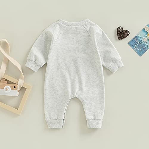 Honganda Infant Baby Boys Girls Football Season Jumpsuit Watch Football with Daddy Funny Romper Playsuit Sweatshirt (with Daddy, 3-6 Months) - Image 3