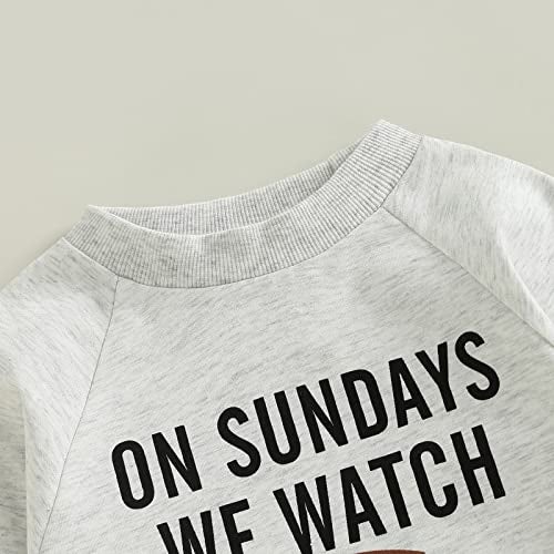 Honganda Infant Baby Boys Girls Football Season Jumpsuit Watch Football with Daddy Funny Romper Playsuit Sweatshirt (with Daddy, 3-6 Months) - Image 4