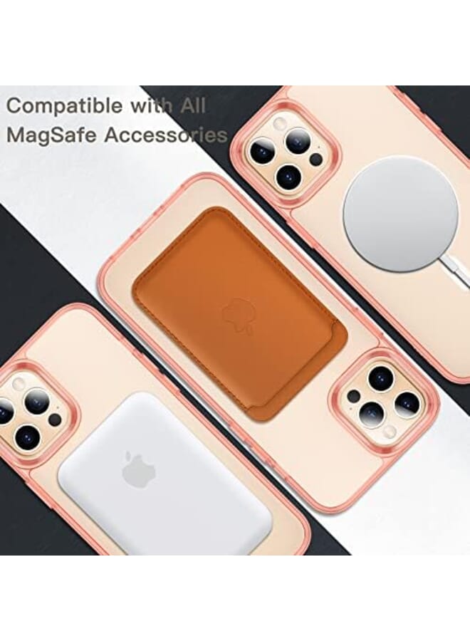 Jetech Magnetic Case For Iphone 12 Pro Max 6.7 Inch Compatible With Magsafe Wireless Charging Shockproof Phone Bumper Cover Anti Scratch Clear Back Rose Gold - Image 4