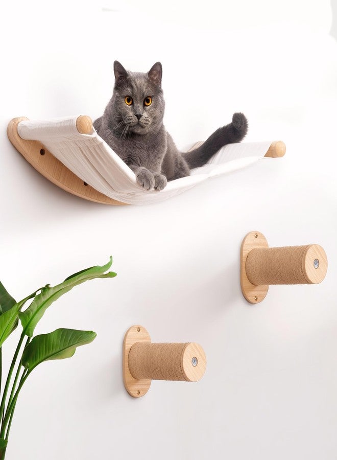 7 Ruby Road Cat Hammock Wall Mounted Shelf with Two Steps Set - Wall Shelves and Perches for Sleeping, Playing, Climbing and Lounging - Modern Cat Bed & Furniture for Indoor and Large Cats or Kitty - Image 1