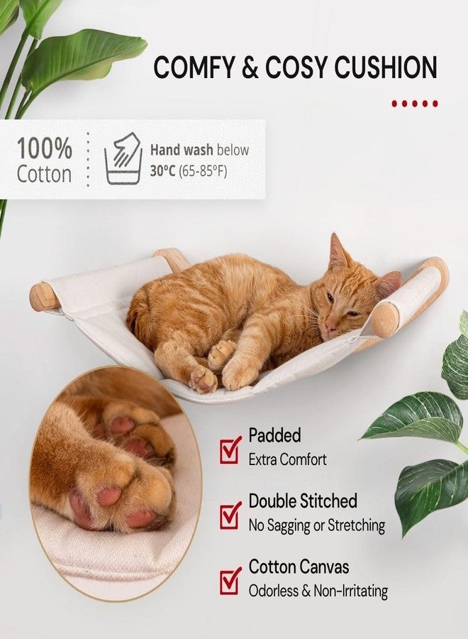 7 Ruby Road Cat Hammock Wall Mounted Shelf with Two Steps Set - Wall Shelves and Perches for Sleeping, Playing, Climbing and Lounging - Modern Cat Bed & Furniture for Indoor and Large Cats or Kitty - Image 4