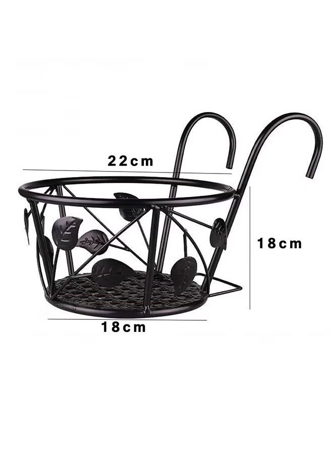 MIXDE Plant Hangers Hanging Planter Basket Plant Holder Hanger Planter Rack Flower Pots Holder Stand Balcony Metal Railing Planter Holder Flower Basket for Indoor Outdoor  - Image 5