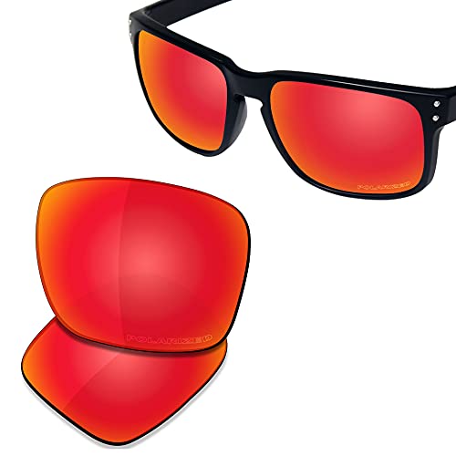 SAUCER Premium Replacement Lenses for Oakley Holbrook OO9102 Sunglasses High Defense - Fire Red Polarized - Image 2