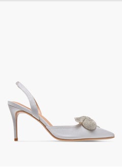 Celeste Women's Bow Embellished Slingback Shoes with Stiletto Heels Ramadan Collection  - Image 3