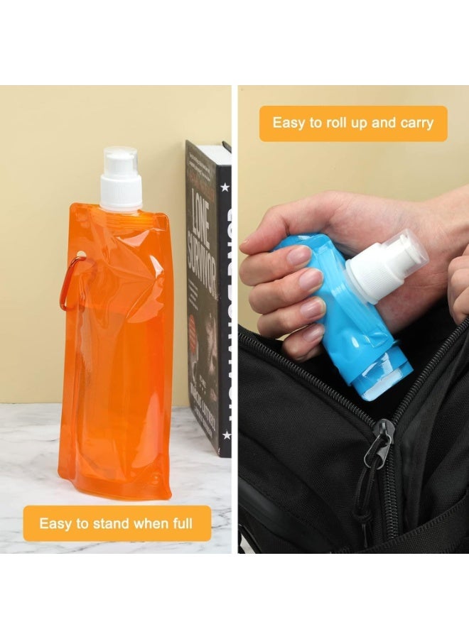 OSHIMA 3 Pcs Foldable Drinking Bottle, 500 ml Flexible Collapsible Water Bottles, Reusable Water Bottles, Reusable Foldable Water Bottle, Set for Hiking, Adventure, Travel, Unisex Adult - Image 5