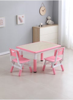 JSAITOYS 3-Piece Kindergarten Luxury Table Chair Height Adjustable Study Desk For Children  - Image 1
