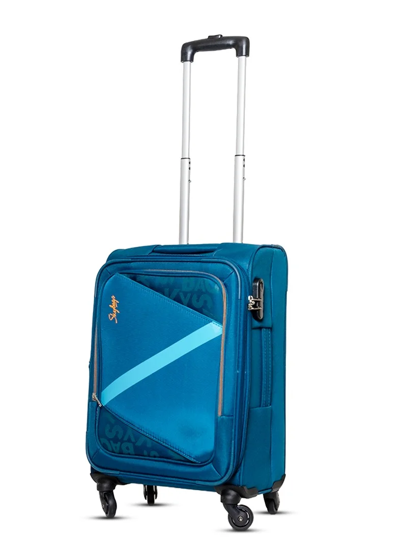 Skybags Set of 3 Luggage | Spotlight 4W Str (E) | Polyester Soft Sided 360° 4 Wheels Spinner Trolleys- Cabin-20 Inch| Medium-24Inch| Large- 28 Inch| Blue