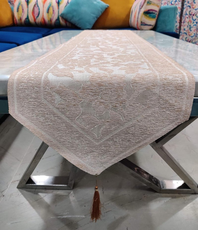 Groki Cotton Designer Digitally Printed Table Runner 16x72 Inches Washable Durable for Dining Kitchen Table Dcor Cream - Image 2