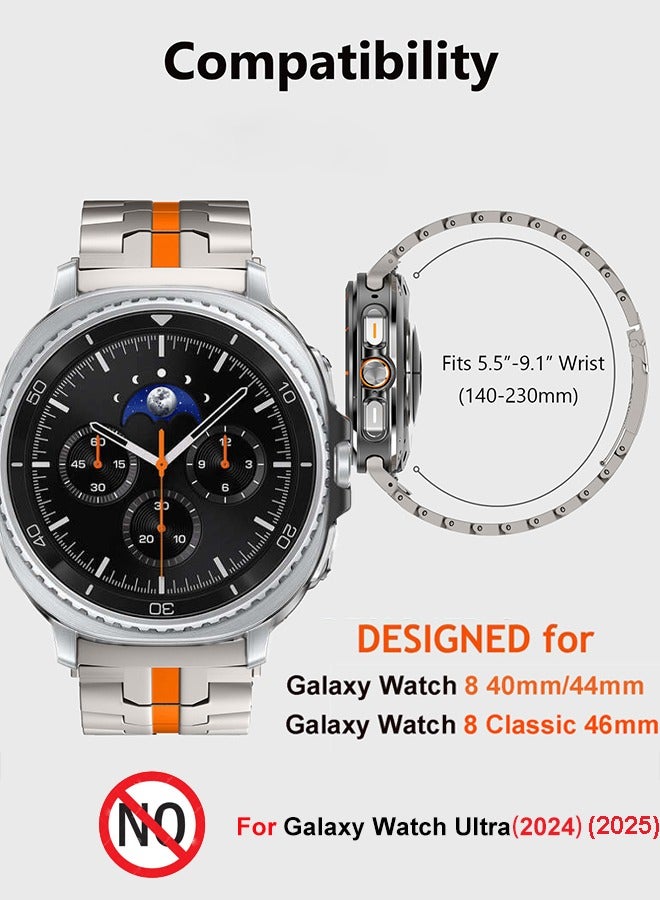 إس كولور سوار سامسونج جالاكسي ووتش 8 كلاسيك | ساعة سامسونج ٤٤ ملم و ٤٠ ملم | سلسلة معصم معدنية بديلة من الفولاذ المقاوم للصدأ - للرجال والنساء - Image 2