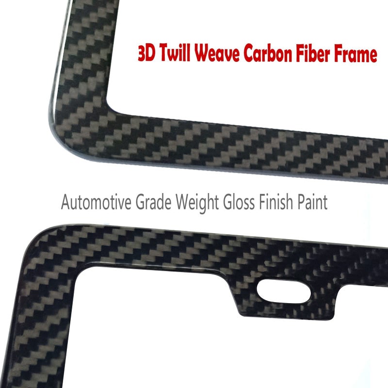 BGGTMO License Plate Frame Carbon Fiber - Stainless Steel License Plate Frames Handmade Covering 100% Real Carbon Fiber | Stainless Steel Tamper Proof License Plate Screws | Slim Frame Qty 1 - Image 2