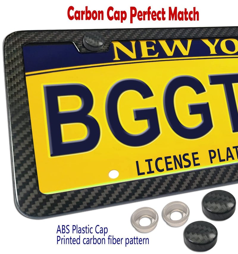BGGTMO License Plate Frame Carbon Fiber - Stainless Steel License Plate Frames Handmade Covering 100% Real Carbon Fiber | Stainless Steel Tamper Proof License Plate Screws | Slim Frame Qty 1 - Image 4