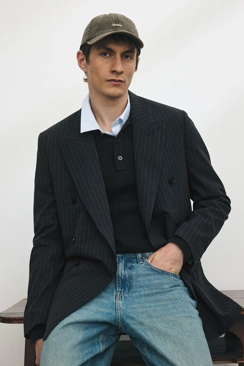 H&M  Relaxed Fit Double-breasted jacket for Men | Best Price UAE