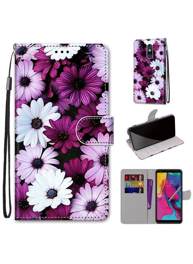 اس-توب جراب لهاتف LG Stylo 5، جراب جلدي من البولي يوريثان بتصميم متقاطع ملون، قابل للطي أفقيًا، مع حامل وفتحات للبطاقات ومحفظة وحبل تعليق - Image 1