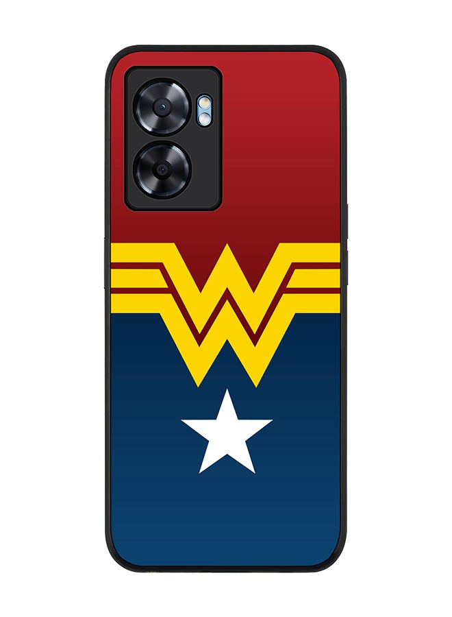 Stylizedd Rugged Black edge case for Oppo A77 5G / Oppo A57 5G, Slim fit Soft Case Flexible Cover - Wonder Woman  - Image 1
