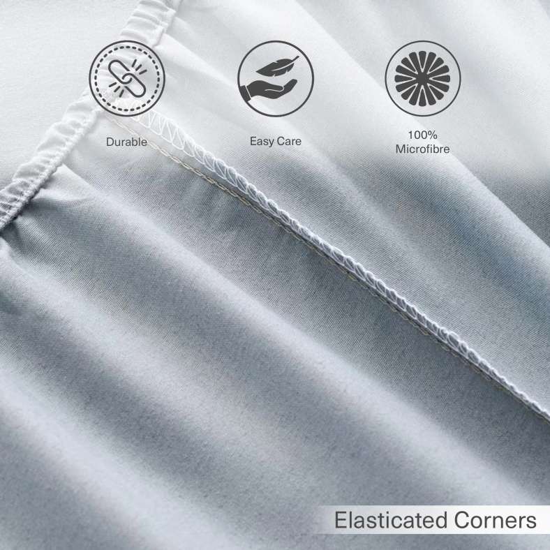 Pan Home Everyday Single Fitted Sheet 90x190+25cm - Metallic Blue - 121FBR9901061 - Image 5