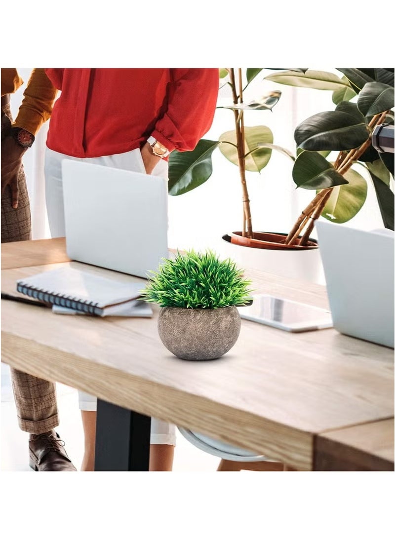 Mini Artificial Plants Set, 2 Pcs Small Fake Plants for Office Kitchen Bathroom Bedroom Mantle Shelf Living Room, Faux Plants in Pots Modern Farmhouse Plants Home Decor - Image 5