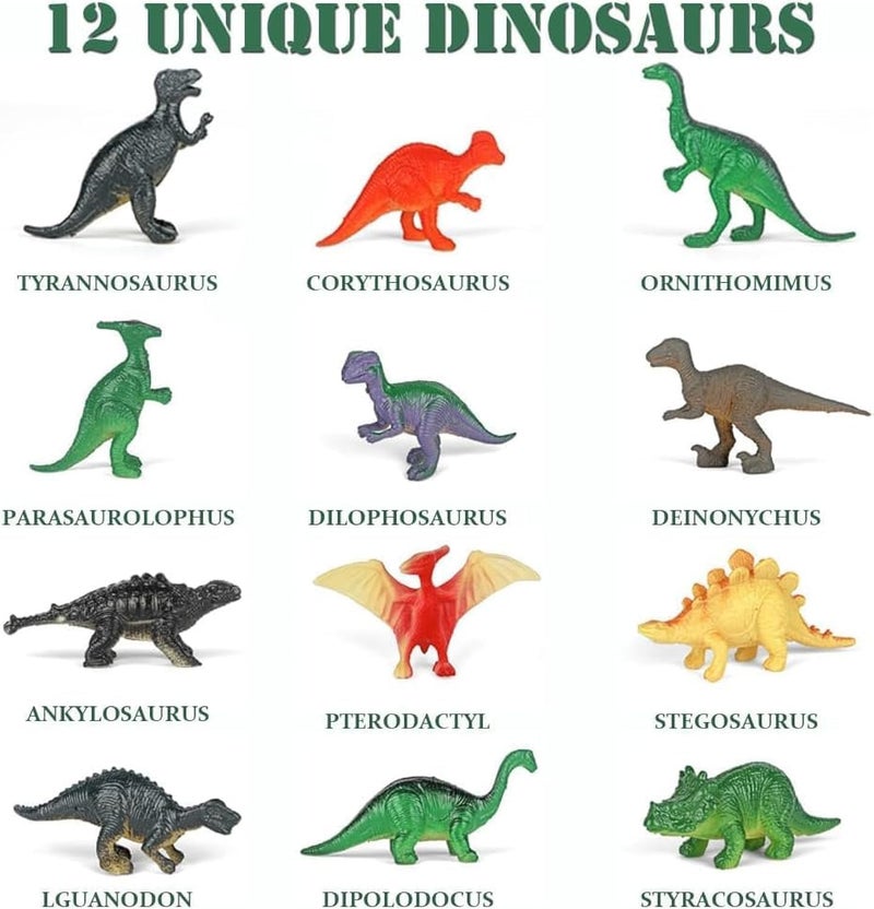 DIY Dinosaur Habitat Playset, 12 Dinosaur Figures + Volcano Experiment, Create, Explore & Learn About Jurassic Era with STEM Crafts for Kids, Birthday Gift for Boys Girls - Image 4