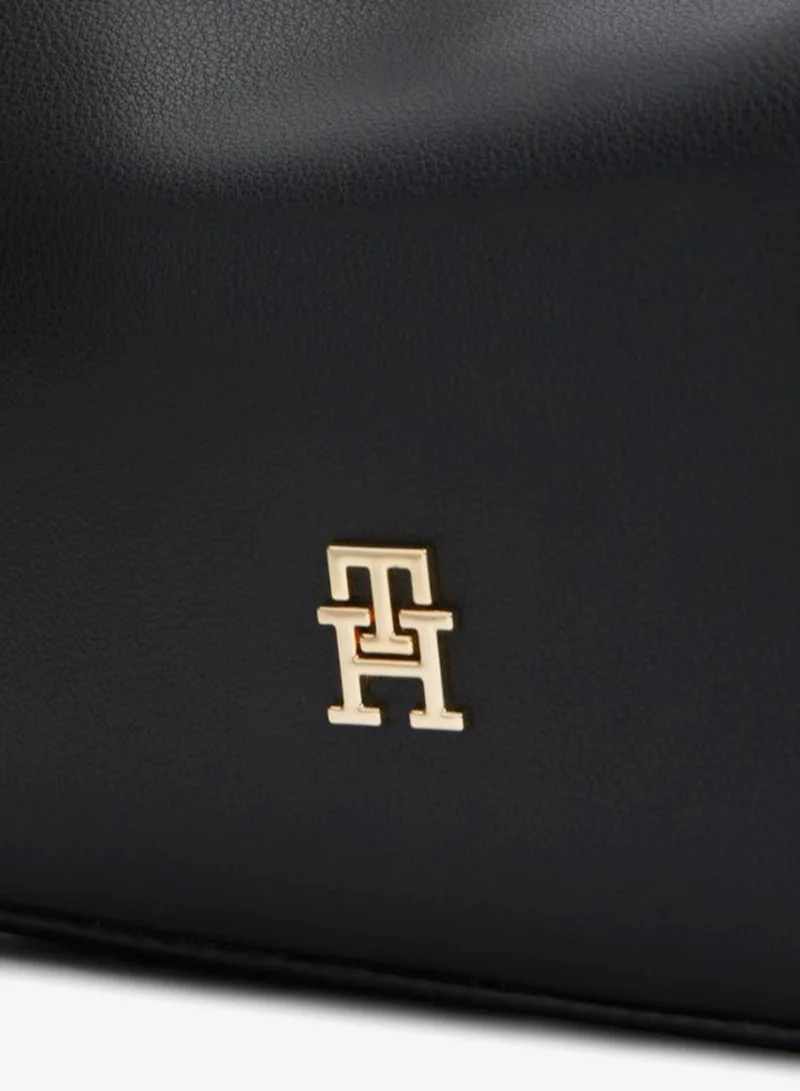 Tommy Hilfiger Black Monogram Repeat Logo Satchel for Women | Best Price UAE