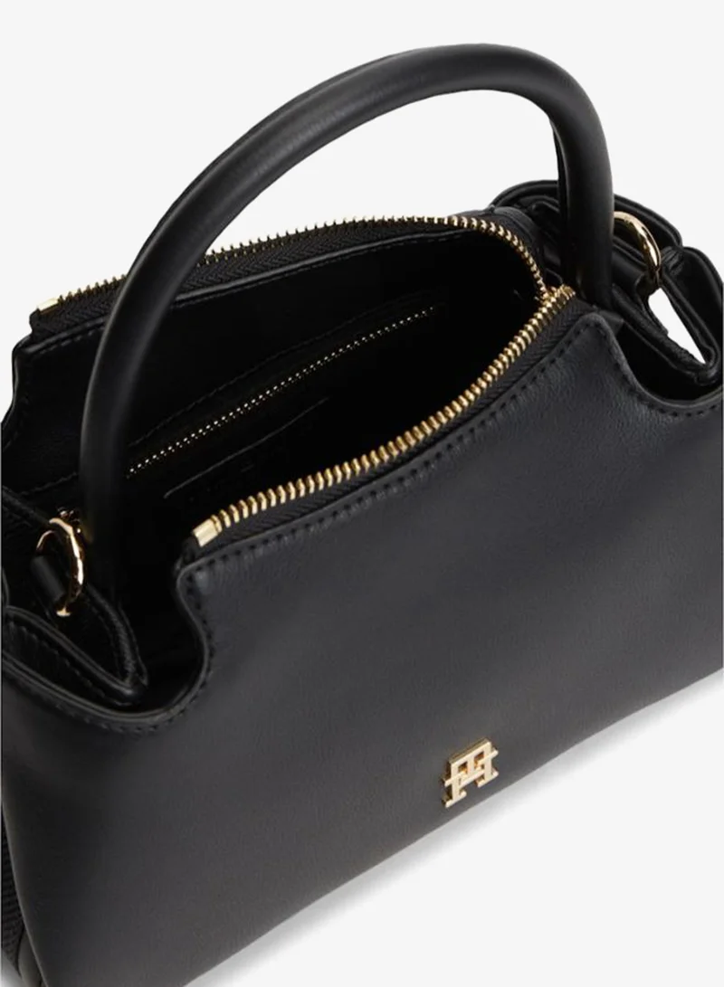 Tommy Hilfiger Black Monogram Repeat Logo Satchel for Women | Best Price UAE