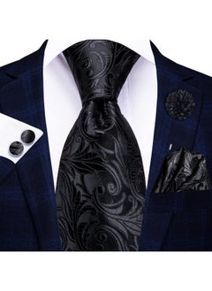 Men Ties Sets Silk Stripe Paisley Necktie Pocket Square Cufflinks For Business Wedding,Black Paisley - pzsku/Z42FF4A92F90ECEDD8CB4Z/45/_/1735566552/6934fdb6-b7b3-46e6-b213-1896bb431db0