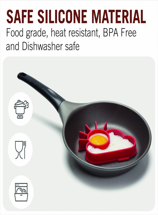 Monkey Business Sunnyside: Fun Egg Ring | Sun- and Cloud-Shaped Egg Mold | Cute Kitchen Accessories | Egg Rings for Frying Eggs | Silicone Egg Mold to Serve Eggs in a Fun Way | Cool Kitchen Gadgets by Monkey Business - Image 4