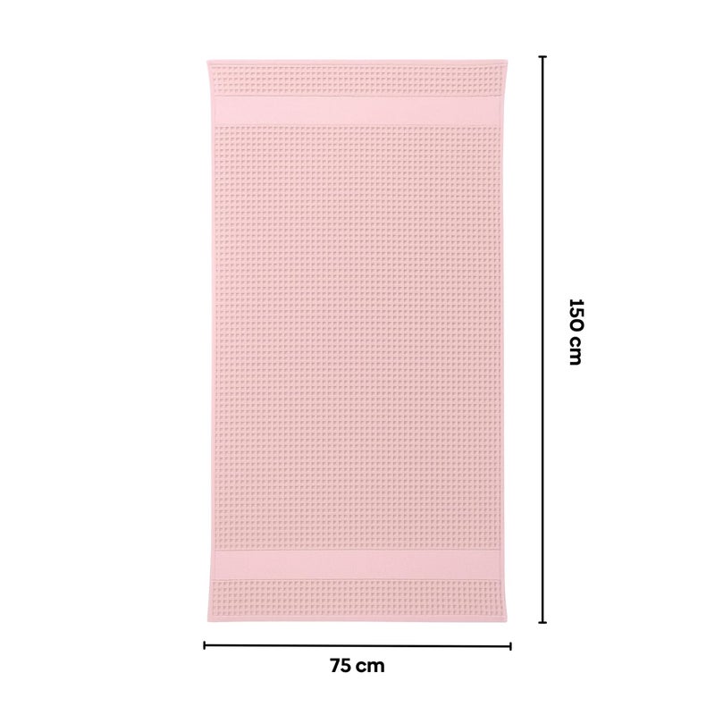 haus & kinder Maple Waffle Bath Towel | Honeycomb Bathing Towels | 100% Cotton Towel for Men, Women | Gym Towels, Spa Towel | Ultra Absorbent Towel | 220 GSM | Quick Dry Solid Dusty Rose, 75x150 Cm (Dusty Rose / 75 cm x 150 cm) - Image 5