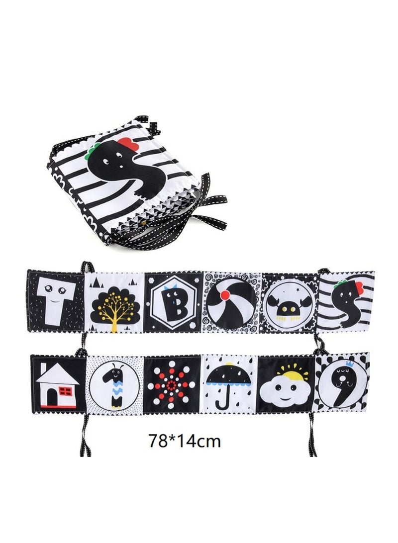 3 Pcs Black and White High Contrast Baby Toys, Montessori Toys for Babies Sensory Soft Book for Early Education - Image 3