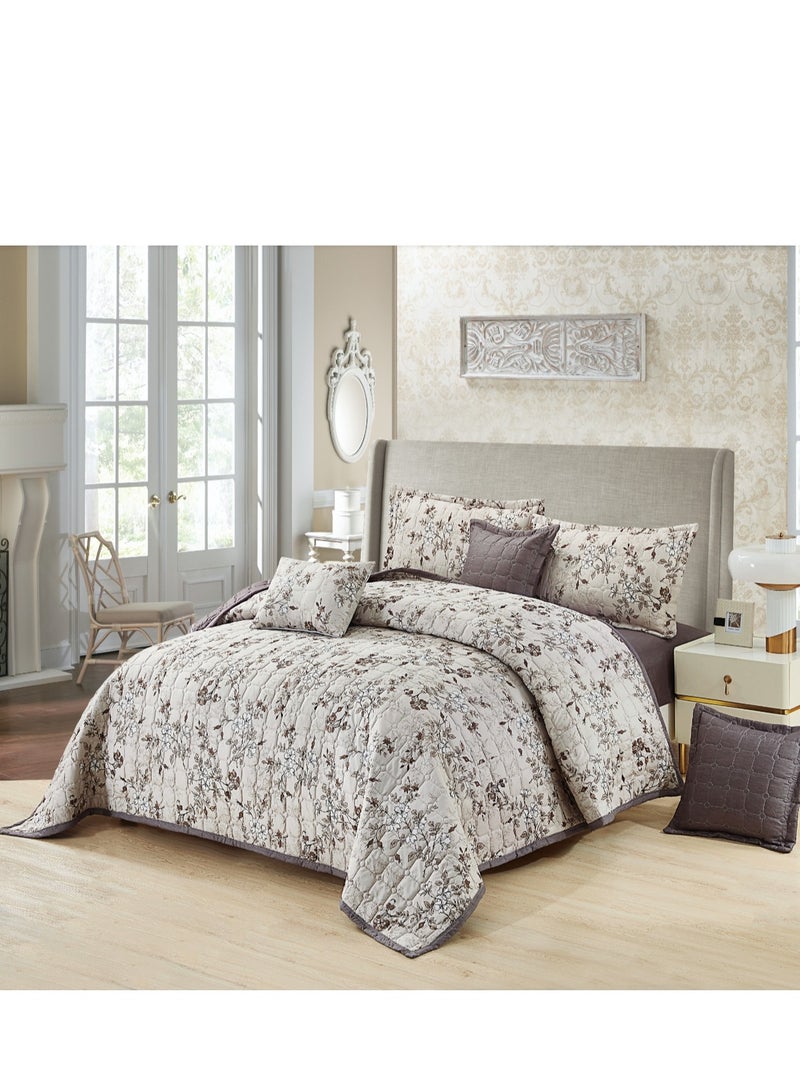 Microfiber Double Bedspread, Fits 200 x 200 cm, 7 Pieces
