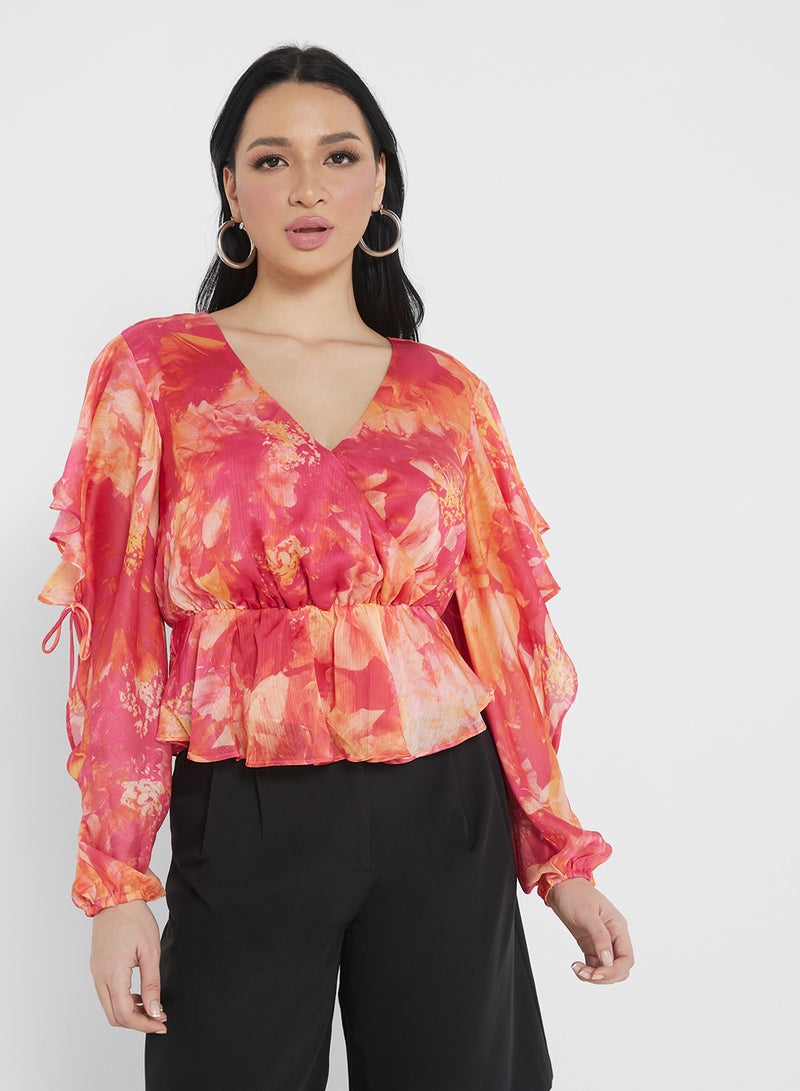 GUESS Floral Printed Crop Top - Image 1