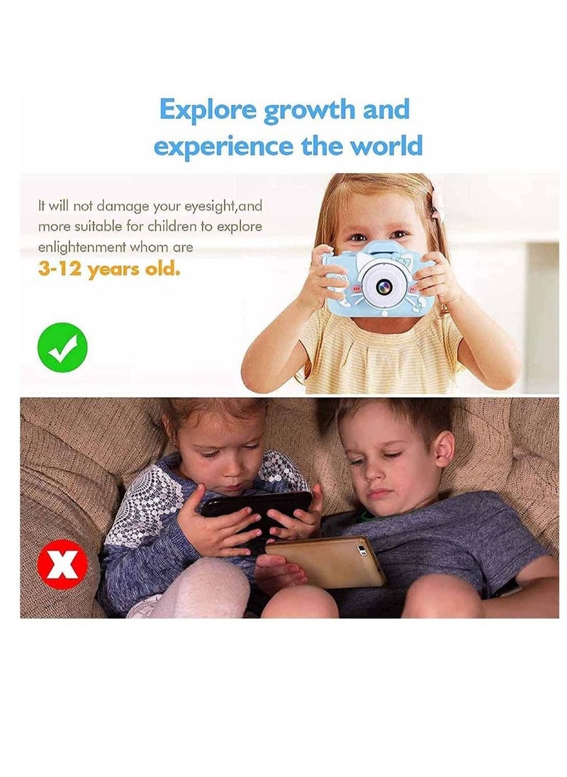 ELTRAZONE - Kids Toy Digital Camera, 2021 Upgrade 1080P Dual Camera 2.0 Inches Screen 20MP HD Video Camcorder with [ 32 GB Memory Card ] Gifts for Child Boys Girls, Best Birthday Gift Games Toy (Blue - Image 1