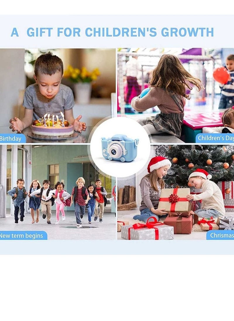ELTRAZONE - Kids Toy Digital Camera, 2021 Upgrade 1080P Dual Camera 2.0 Inches Screen 20MP HD Video Camcorder with [ 32 GB Memory Card ] Gifts for Child Boys Girls, Best Birthday Gift Games Toy (Blue - Image 1
