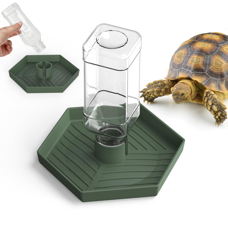 NOMOY Reptile Water DispenserBearded Dragon Water Bowl Small Water Dish for Tortoise Bowls for Reptiles Amphibians L - Image 2