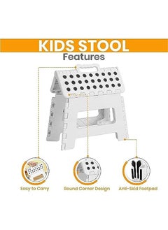 هوكور TRASSLE Folding Step Stool - Step Stool for Kids,Foot Stool with 22CM Height - Holds Up to 150kg - Lightweight Plastic Foldable Step Stool for Kitchen, Bathroom & Living Room  - Image 3
