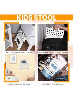 هوكور TRASSLE Folding Step Stool - Step Stool for Kids,Foot Stool with 22CM Height - Holds Up to 150kg - Lightweight Plastic Foldable Step Stool for Kitchen, Bathroom & Living Room  - Image 4