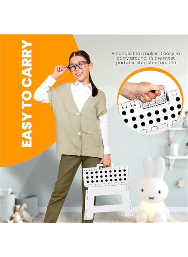 هوكور TRASSLE Folding Step Stool - Step Stool for Kids,Foot Stool with 22CM Height - Holds Up to 150kg - Lightweight Plastic Foldable Step Stool for Kitchen, Bathroom & Living Room - Image 5