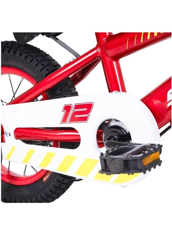 Spartan Storm 12-Inch Kids Bicycle | 12-Inch Wheel Size | Durable Steel Frame With Training Wheels | Dual Brakes, Adjustable Seat, Full Chain Guard & Wide Tires for Safe, Comfortable Riding | Red Color - Image 4