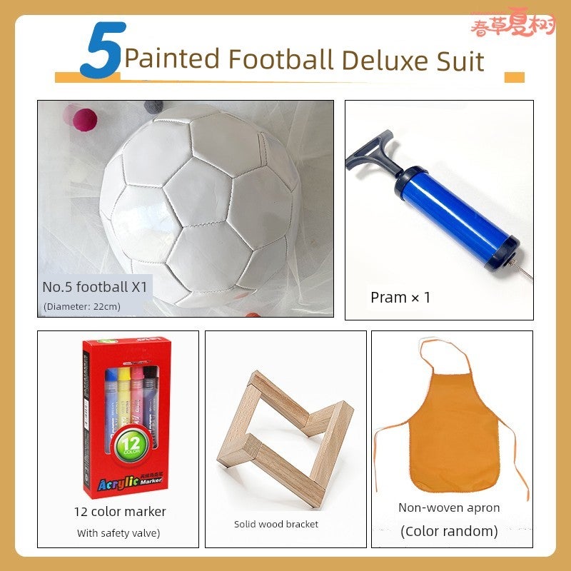 Olympic pure white football painting handmade DIY material package children adult painting graffiti activity warm-up parent-child - Image 5