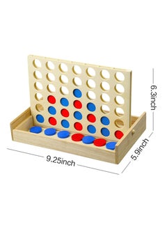 XICEN Game of Connect 4 Strategy Game 4 in a Row Wooden Connect Board Game Foldable Line up 4 Game Strategy Toy for Kids Children Adults  - Image 2