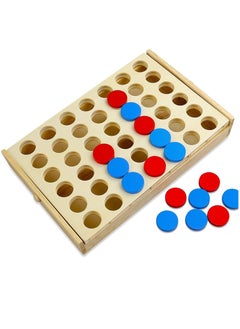XICEN Game of Connect 4 Strategy Game 4 in a Row Wooden Connect Board Game Foldable Line up 4 Game Strategy Toy for Kids Children Adults  - Image 3