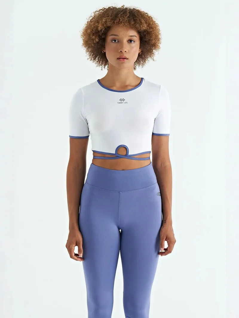تومي لايف TOMMY Elastic Crop T-Shirt with Crew Neck