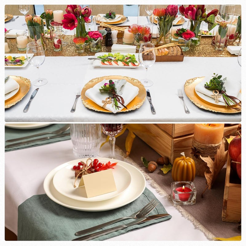 uxcell 10pcs Charger Plates Bulk 13 Inch Plastic Charger Plates Round Plate Chargers for Dinner Wedding Party Event Table Setting Decoration Silver - Image 5