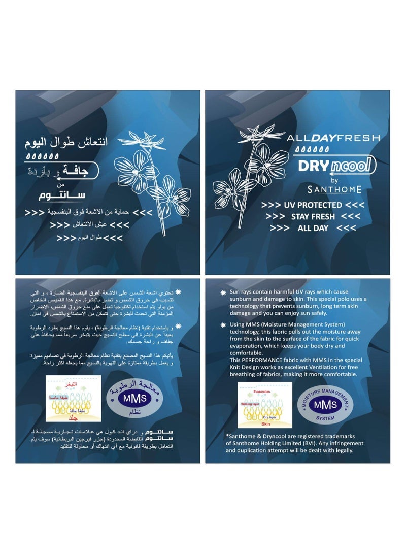 SANTHOME men s all day fresh half sleeve dryfit polo t shirt with uv protection - Image 4