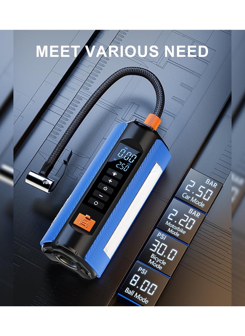 Jump Starter With Air Compressor, Car Battery Jumper Starter Portable, Jump Start Battery Pack(Up 7.0L Gas & 4.0L Diesel Engine), 150 PSI Tire Inflator Portable Air Compressor With Emergency Power Supply 2 Types of Lights