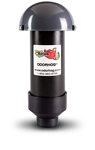 OdorHog Vent Stack Pipe Filter 4 Sizes, Black ABS with Mushroom Cap, Removes Outdoor Septic and Sewer Odors (1.5-inch) - Image 1