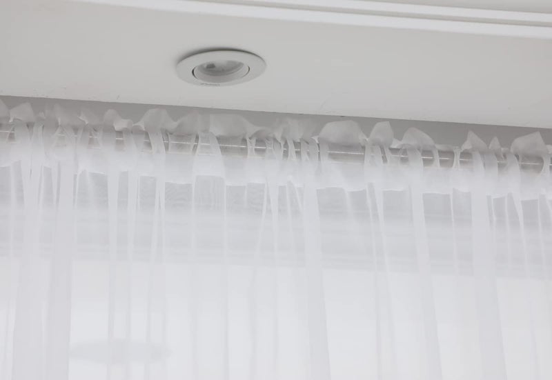 MIANBO Windows White Sheer Curtains 50 Inches Length 52 Inches Width 2 Panels Set Clear Semi Sheer Curtain Basic Rod Pocket For Bedroom Children Living Room Yard Kitchen (White, 52"W x 50"L | 2 pcs) - Image 4