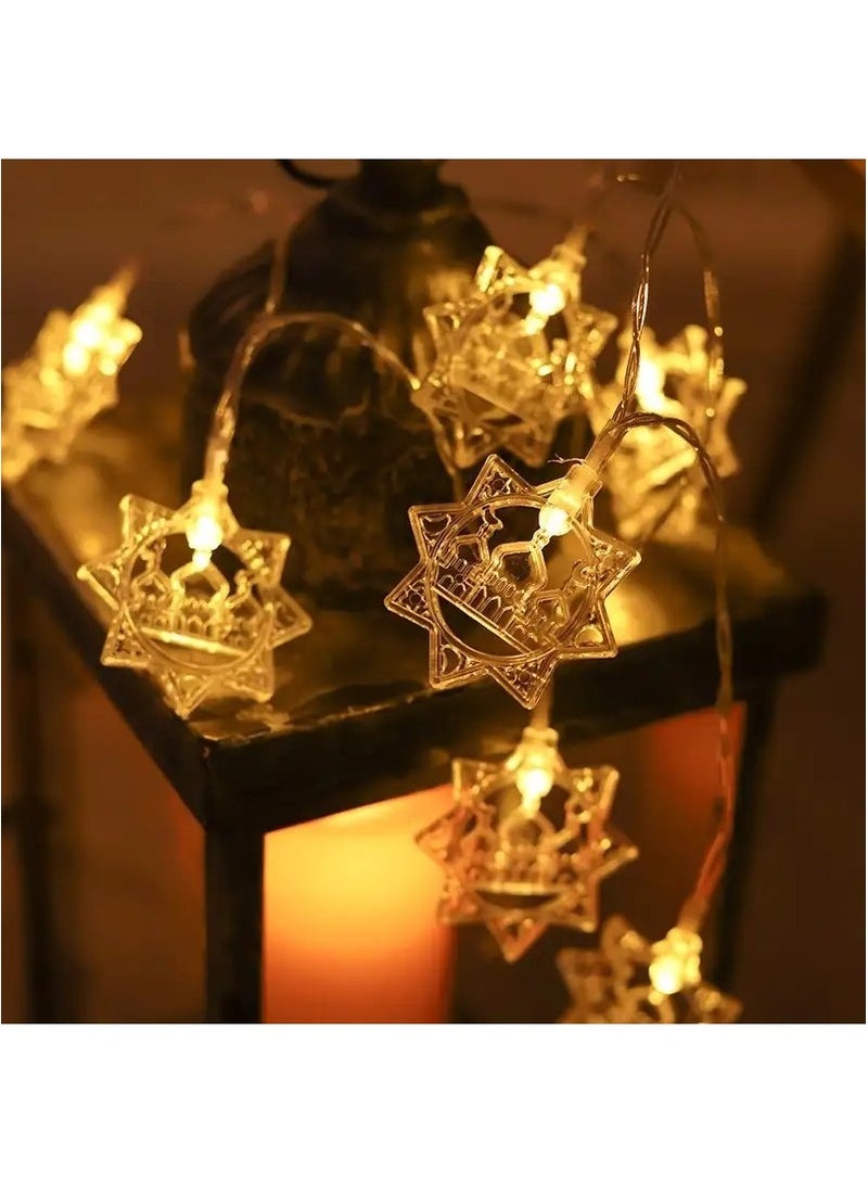 Generic 3M20LED Holiday Decoration Light Octagonal Castle Light String Home Decoration Indoor And Outdoor Decoration Light Warm White  - Image 5