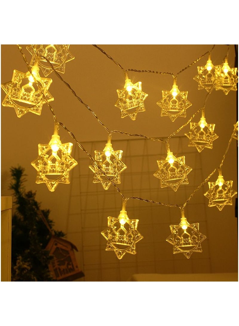 Generic 3M20LED Holiday Decoration Light Octagonal Castle Light String Home Decoration Indoor And Outdoor Decoration Light Warm White  - Image 3