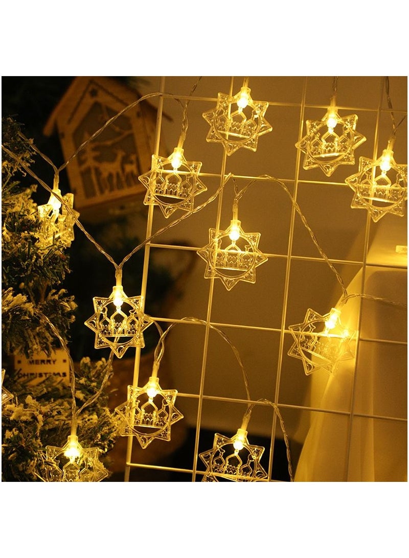Generic 3M20LED Holiday Decoration Light Octagonal Castle Light String Home Decoration Indoor And Outdoor Decoration Light Warm White  - Image 4
